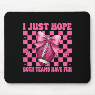 Tapis De Souris Maman de fille de football américain j'espère just