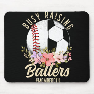 Tapis De Souris Maman De Foot Et De Baseball Élevant Des Ballers O