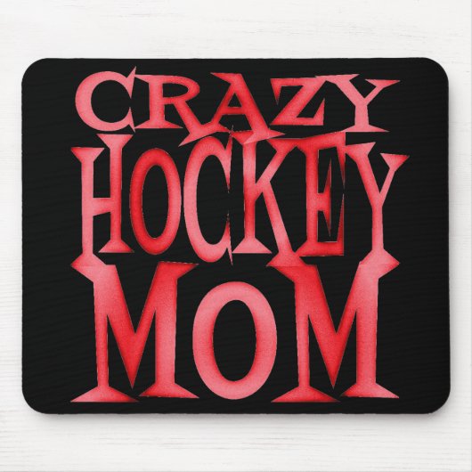 Tapis De Souris Maman de Hockey fou en Rouge fou (Devant)