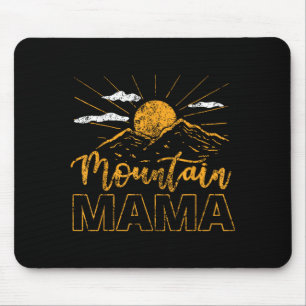 Tapis De Souris Maman de montagne rétro 70s Camping Randonnée Voya