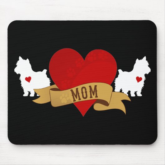Tapis De Souris Maman de Yorkie [style de tatouage] (Devant)