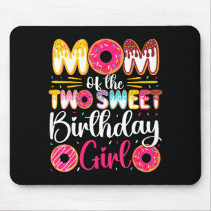 Tapis De Souris Maman des deux douce fille d'anniversaire beignet 