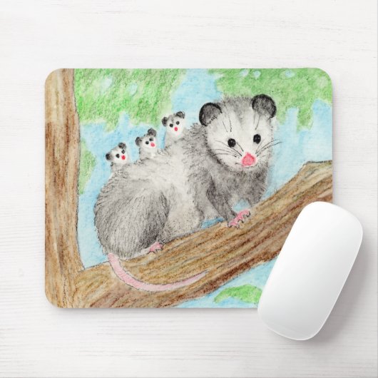 Tapis De Souris Maman d'Opossum (Avec souris)