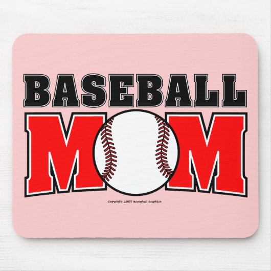 Tapis De Souris Maman du baseball Mousepad (Devant)