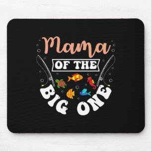 Tapis De Souris Maman du gros poisson d'anniversaire de fête de pê