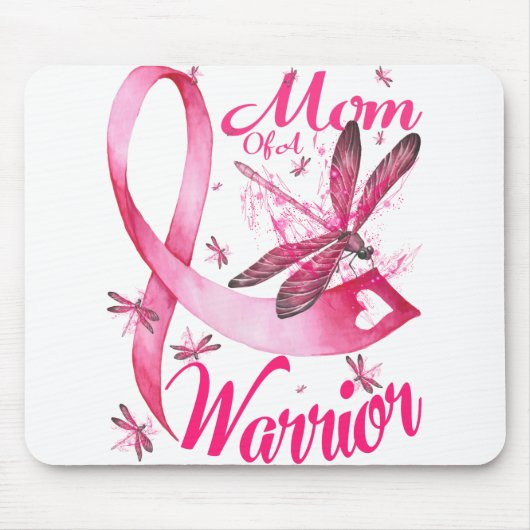 Tapis De Souris Maman D'Un Guerrier Dragonfly Conscience Du Cancer (Devant)