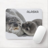 Tapis de souris Maman et bébé phoque d'Alaska Mign (Avec souris)