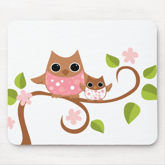 Tapis De Souris Maman et Chouettes pour bébés (Devant)