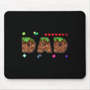 Tapis De Souris Maman et papa du garçon d'anniversaire Pixel Game 