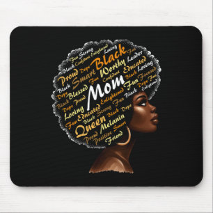 Tapis De Souris Maman femme afro Mois de l'histoire des Noirs Blm