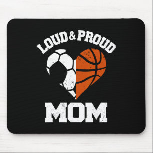 Tapis De Souris Maman fière et bruyante Footballeuse à coeur Sport