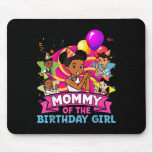 Tapis De Souris Maman La Fille D'anniversaire Fête Rose Poupée Fam