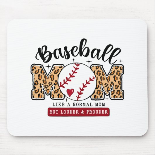 Tapis De Souris Maman Leopard Loud & Fier Baseball Mère (Devant)