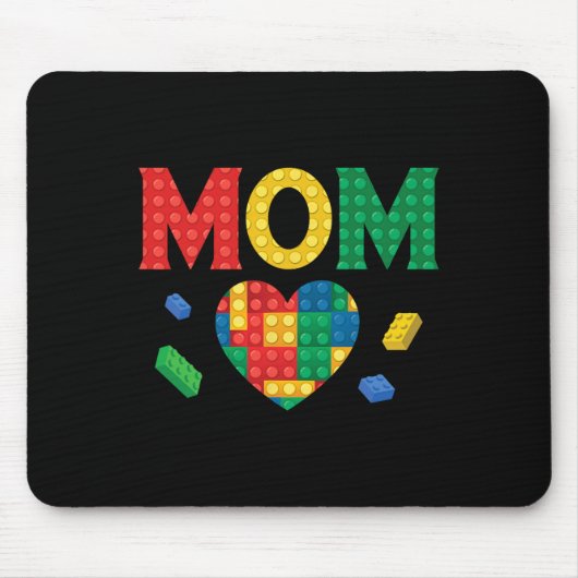 Tapis De Souris Maman Lover Master Builder Blocs de briques Blocs (Devant)