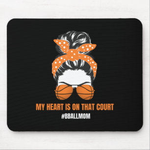 Tapis De Souris Maman Messy Bun Fier Mama Basketba Basketba
