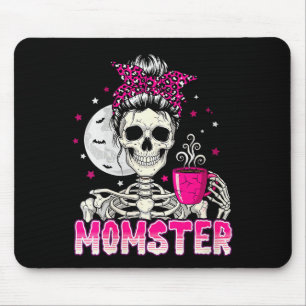 Tapis De Souris Maman Monstre Crâne Maman Amateur de Café Hallowee