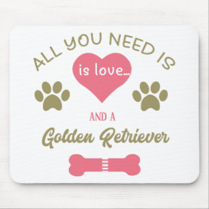 Tapis De Souris Maman Retriever Doré Mignonne Amour de Chien Migno