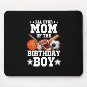 Tapis De Souris Maman Star Du Garçon D'anniversaire Sketll Footbal