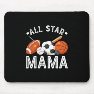Tapis De Souris Maman Star Du Garçon D'anniversaire Sketll Footbal