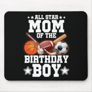 Tapis De Souris Maman Star Du Garçon D'anniversaire Sketll Footbal