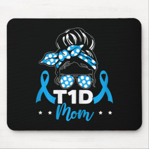 Tapis De Souris Maman T1d Guerrière du diabète Sensibilisation au
