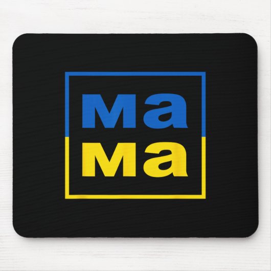 Tapis De Souris Maman ukrainienne Mère Drapeau de l'Ukraine Fière (Devant)
