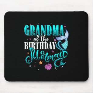 Tapis De Souris Mamie de la famille de sirène d'anniversaire tenue