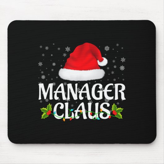 Tapis De Souris Manager Claus Christmas Lights Santa Pajama Family (Devant)