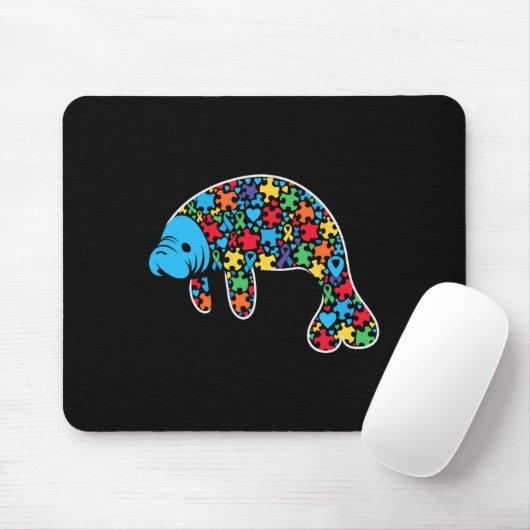 Tapis De Souris Manatee Puzzle Sensibilisation sur l'autisme Autis (Avec souris)