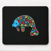Tapis De Souris Manatee Puzzle Sensibilisation sur l'autisme Autis (Devant)