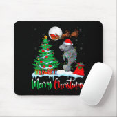 Tapis De Souris Manatee Santa Hat Xmas Tree Merry Christmas Manate (Avec souris)
