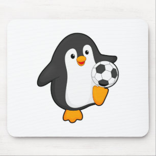 Tapis De Souris Manchot en tant que joueur de football avec T Shir