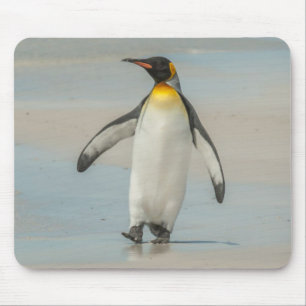 Tapis De Souris Manchot marchant sur la plage