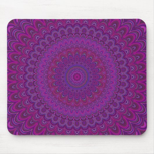 Tapis De Souris Mandala aux fleurs violettes (Devant)