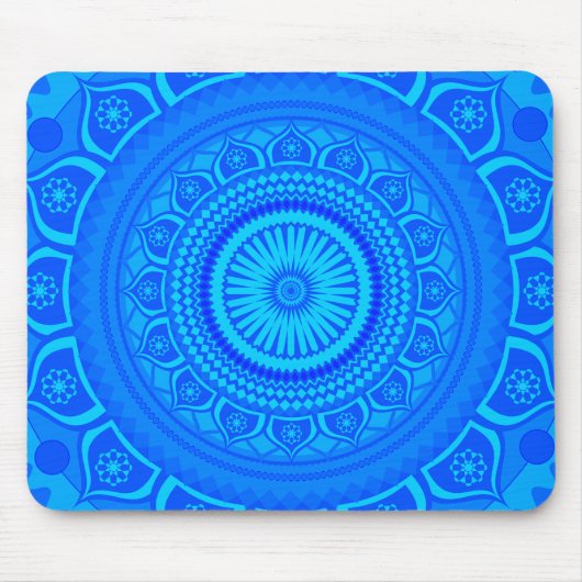 Tapis De Souris Mandala bleu indien (Devant)