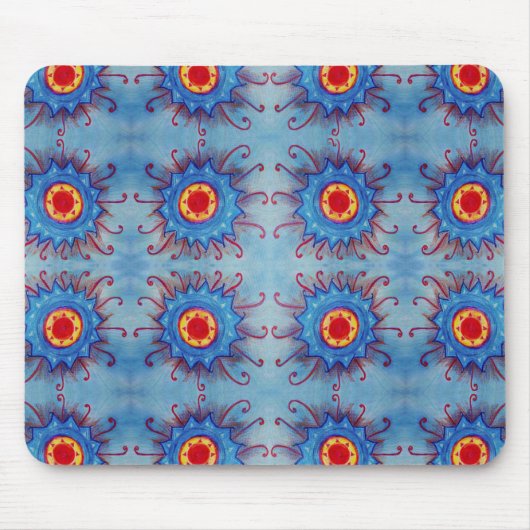 Tapis De Souris mandala bleu Mousepad (Devant)