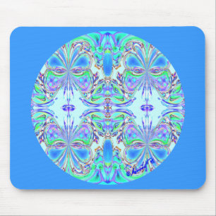 Tapis De Souris "Mandala bleu" Mousepad de papillon