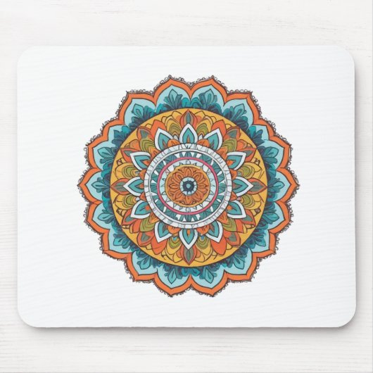 Tapis De Souris mandala de diverses couleurs (Devant)