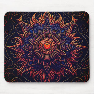 Tapis De Souris Mandala de l'oeil flamboyant spirituel