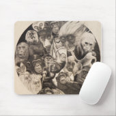 Tapis De Souris Mandala de singe de Calley (Avec souris)