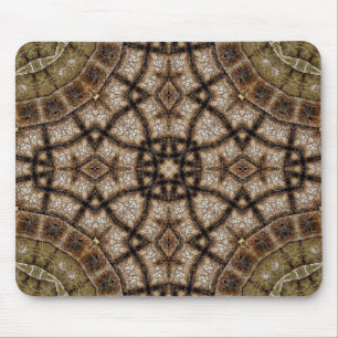 Tapis De Souris Mandala de verre teinté marron et vert ornemental
