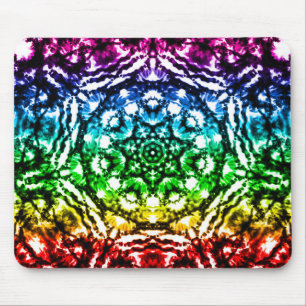 Tapis De Souris Mandala étoile arc-en-ciel Tie Dye