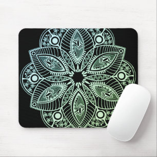 Tapis De Souris Mandala Exotic Tribal Green Gradient