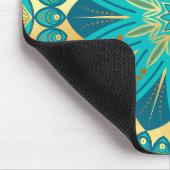 Tapis De Souris Mandala Fleur d'Or Bleu (Coin)