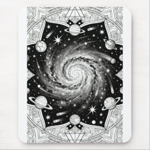 Tapis De Souris Mandala Galaxie Céleste Art de l'Espace Cosmique