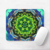 Tapis De Souris Mandala géométrique Mousepad de cercle vert de (Avec souris)