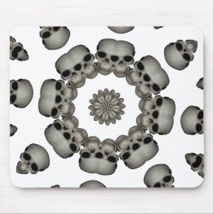Tapis De Souris Mandala humain déplaisant de crâne