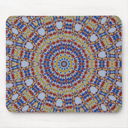 Tapis De Souris Mandala jaune bleu (Devant)