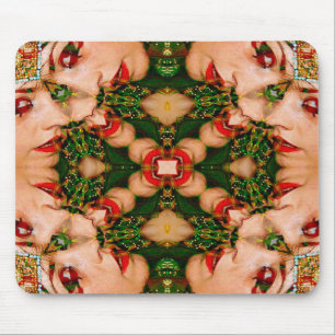 Tapis De Souris Mandala Lèvres Rouges