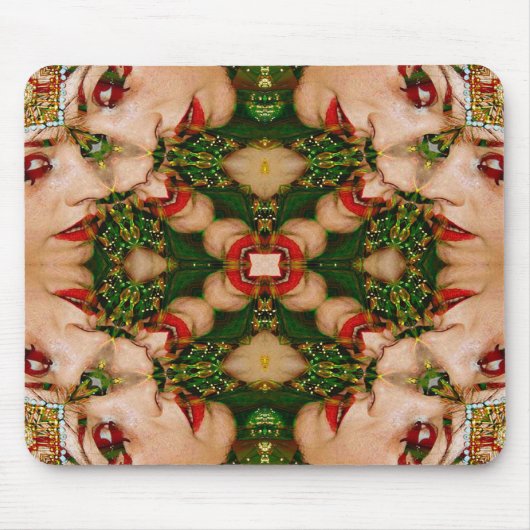 Tapis De Souris Mandala Lèvres Rouges (Devant)